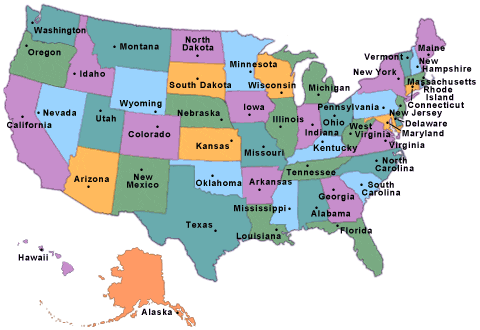  US States In Alphabetical Order