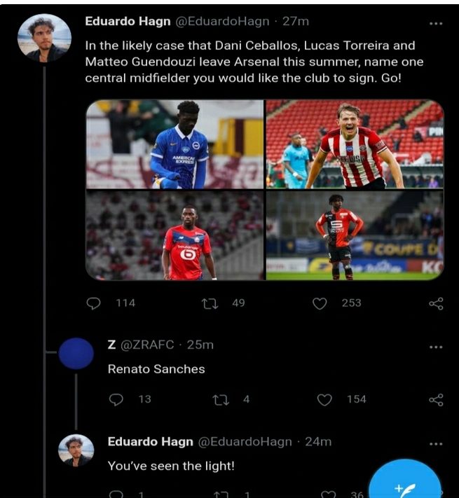 Popular Arsenal Fan On Eduardo Hagn, Identifies A Ligue 1 Midfielder Who Will Fit Arsenal