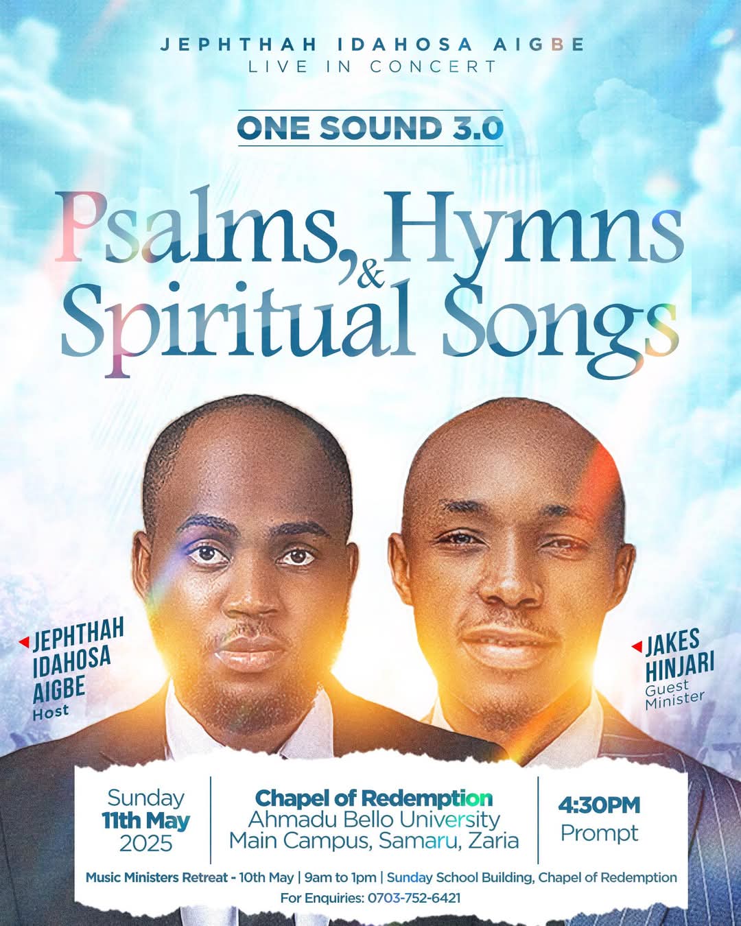 Jephthah Idahosa Set to Ignite Zaria with ONE SOUND 3.0 Worship Experience